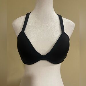 Black VS PINK criss cross black bikini top​​​​​​